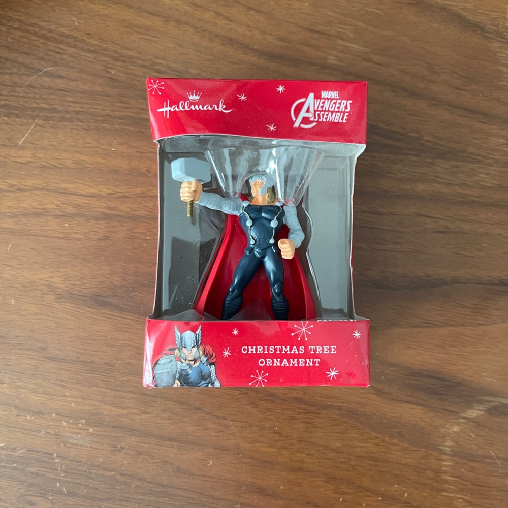 Marvel Thor Ornament with Red and Silver Accents